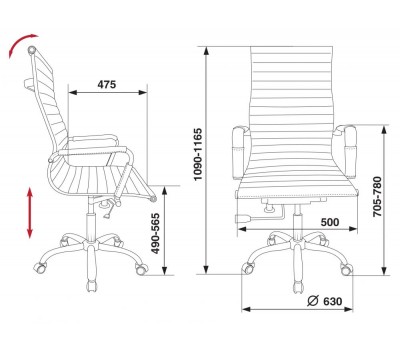 Кресло руководителя Бюрократ CH-883 слоновая кость эко.кожа крестовина металл хром