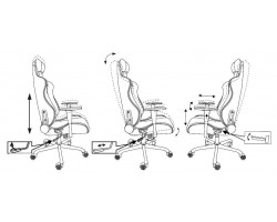 Кресло игровое Zombie 771N черный с подголов. крестовина металл черный-foto17