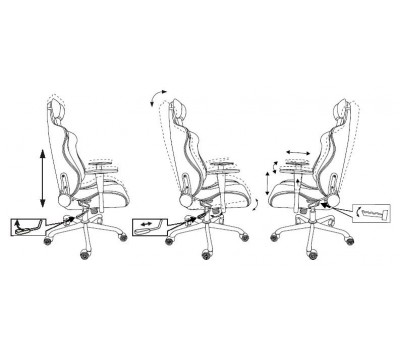 Кресло игровое Zombie 771N черный с подголов. крестовина металл черный