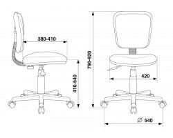 Кресло детское Бюрократ CH-204NX оранжевый жираф крестовина пластик-foto5