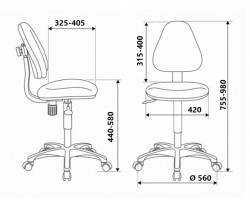 Кресло детское Бюрократ KD-4 голубой TW-55 крестовина пластик-foto5