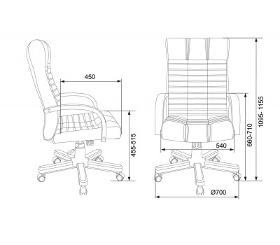 Кресло руководителя Бюрократ KB-10WALNUT черный кожа крестовина металл/дерево