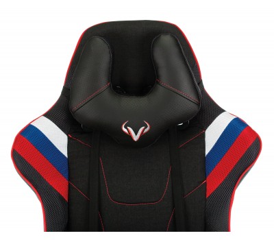 Кресло игровое Zombie VIKING 4 AERO белый/синий/красный текстиль/эко.кожа с подголов. крестовина пластик