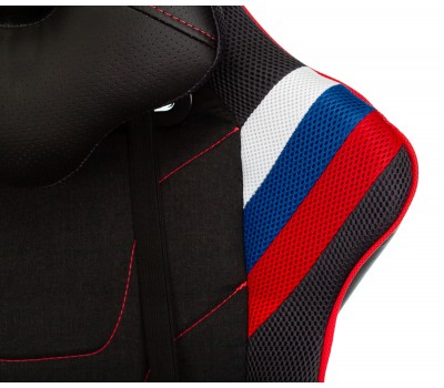 Кресло игровое Zombie VIKING 4 AERO белый/синий/красный текстиль/эко.кожа с подголов. крестовина пластик