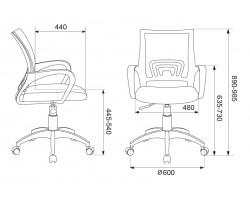 Кресло Бюрократ CH-W695NLT темно-синий TW-05N TW-10N сетка/ткань крестовина пластик пластик белый-foto5
