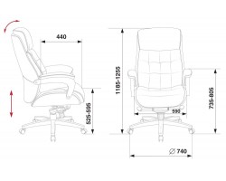 Кресло руководителя Бюрократ _Mega черный кожа крестовина металл/дерево-foto5