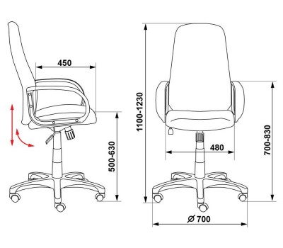 Кресло руководителя Бюрократ Ch-808AXSN черный/синий 12-191 крестовина пластик