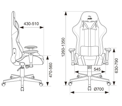 Кресло игровое Zombie A4 черный эко.кожа с подголов. крестовина пластик