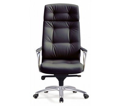Кресло руководителя Бюрократ _DAO черный кожа крестовина алюминий