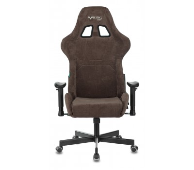 Кресло игровое Zombie VIKING KNIGHT Fabric темно-коричневый Light-10 с подголов. крестовина металл