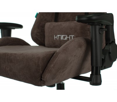 Кресло игровое Zombie VIKING KNIGHT Fabric темно-коричневый Light-10 с подголов. крестовина металл