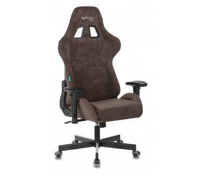 Кресло игровое Zombie VIKING KNIGHT Fabric темно-коричневый Light-10 с подголов. крестовина металл