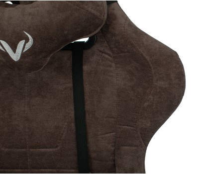 Кресло игровое Zombie VIKING KNIGHT Fabric темно-коричневый Light-10 с подголов. крестовина металл