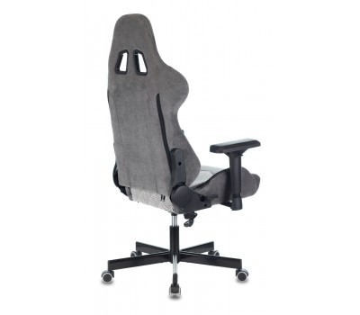 Кресло игровое Zombie VIKING 7 KNIGHT Fabric серый Loft ромбик текстиль/эко.кожа с подголов. крестовина металл