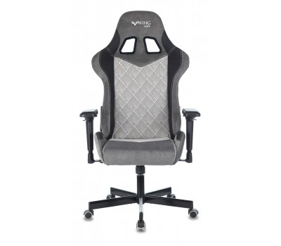 Кресло игровое Zombie VIKING 7 KNIGHT Fabric серый Loft ромбик текстиль/эко.кожа с подголов. крестовина металл