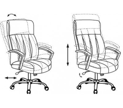 Кресло руководителя Бюрократ T-8000SL черный/серый эко.кожа крестовина металл хром