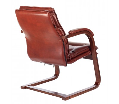 Кресло Бюрократ T-9927WALNUT-AV светло-коричневый Leather Eichel кожа полозья дерево