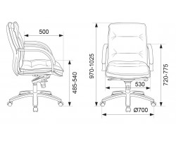 Кресло руководителя Бюрократ T-9927SL-LOW слоновая кость кожа низк.спин. крестовина металл хром-foto5