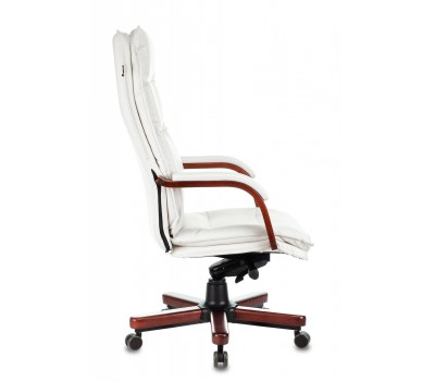 Кресло руководителя Бюрократ T-9927WALNUT слоновая кость кожа крестовина металл/дерево
