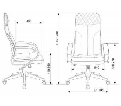 Кресло руководителя Бюрократ CH-608/ECO черный эко.кожа крестовина пластик