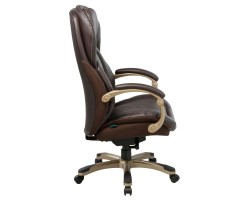 Кресло руководителя Бюрократ T-9919 коричневый рец.кожа/кожзам крестовина пластик пластик золото-foto3