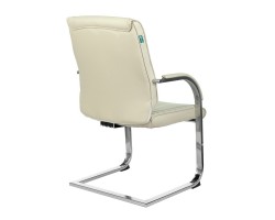 Кресло Бюрократ T-8010N-LOW-V слоновая кость OR-10 эко.кожа низк.спин. полозья металл хром-foto4