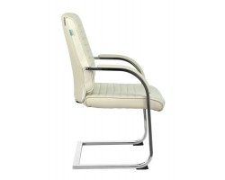 Кресло Бюрократ T-8010N-LOW-V слоновая кость OR-10 эко.кожа низк.спин. полозья металл хром-foto3
