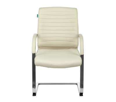 Кресло Бюрократ T-8010N-LOW-V слоновая кость OR-10 эко.кожа низк.спин. полозья металл хром