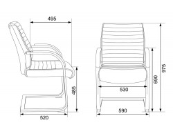 Кресло Бюрократ T-8010N-LOW-V слоновая кость OR-10 эко.кожа низк.спин. полозья металл хром-foto6