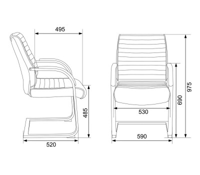 Кресло Бюрократ T-8010N-LOW-V слоновая кость OR-10 эко.кожа низк.спин. полозья металл хром