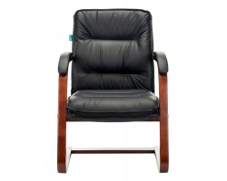 Кресло Бюрократ T-9927WALNUT-AV черный кожа полозья дерево-foto2