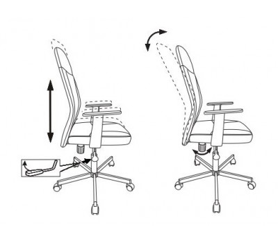 Кресло Бюрократ CH-606 черный текстиль/эко.кожа крестовина металл