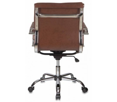 Кресло руководителя Бюрократ Ch-993-Low коричневый эко.кожа низк.спин. крестовина металл хром