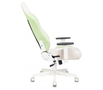 Кресло игровое Zombie EPIC PRO Fabric белый/зеленый с подголов. крестовина пластик пластик белый