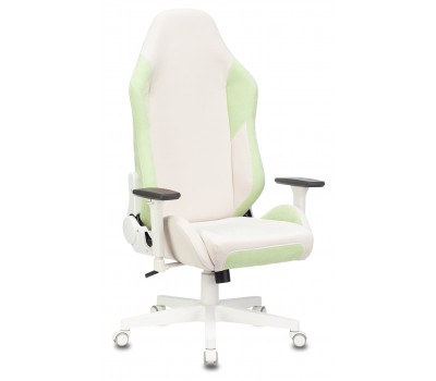 Кресло игровое Zombie EPIC PRO Fabric белый/зеленый с подголов. крестовина пластик пластик белый