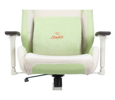 Кресло игровое Zombie EPIC PRO Fabric белый/зеленый с подголов. крестовина пластик пластик белый