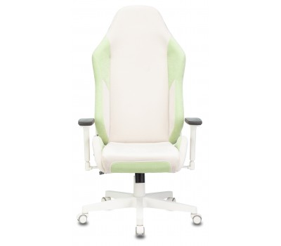 Кресло игровое Zombie EPIC PRO Fabric белый/зеленый с подголов. крестовина пластик пластик белый