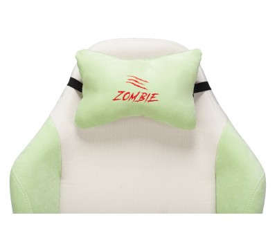 Кресло игровое Zombie EPIC PRO Fabric белый/зеленый с подголов. крестовина пластик пластик белый