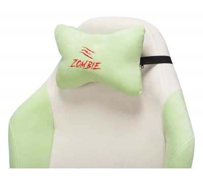Кресло игровое Zombie EPIC PRO Fabric белый/зеленый с подголов. крестовина пластик пластик белый