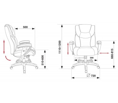 Кресло руководителя Бюрократ T-9999 коричневый рец.кожа/кожзам крестовина металл/пластик пластик золото
