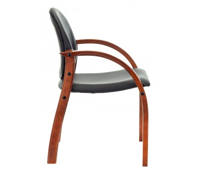 Стул Бюрократ ДЖУНО черный эко.кожа на ножках дерево