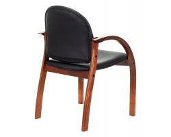 Стул Бюрократ ДЖУНО черный эко.кожа на ножках дерево-foto4