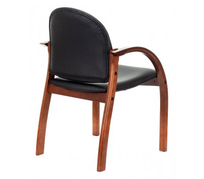 Стул Бюрократ ДЖУНО черный эко.кожа на ножках дерево