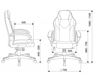 Кресло игровое Zombie GAME 17 черный/серый текстиль/эко.кожа крестовина пластик