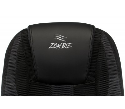 Кресло игровое Zombie 9 черный/серый текстиль/эко.кожа крестовина пластик