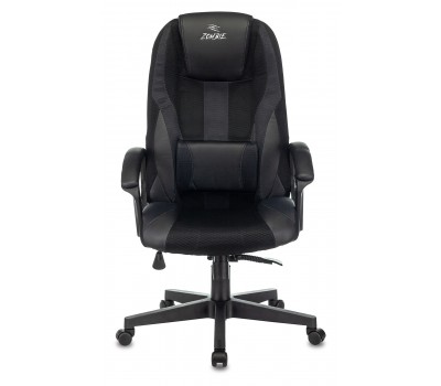 Кресло игровое Zombie 9 черный/серый текстиль/эко.кожа крестовина пластик