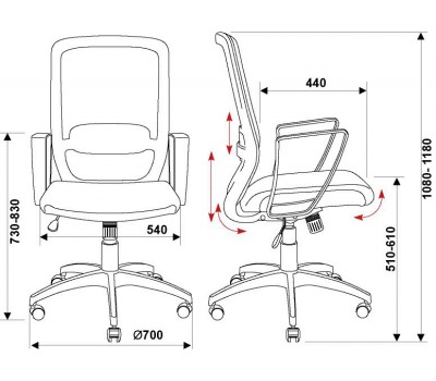 Кресло Бюрократ CH-899 черный TW-01 сиденье черный TW-11 сетка/ткань крестовина пластик