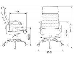 Кресло руководителя Бюрократ T-8010N черный эко.кожа крестовина металл хром-foto5