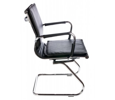 Кресло Бюрократ Ch-993-Low-V черный эко.кожа низк.спин. полозья металл хром