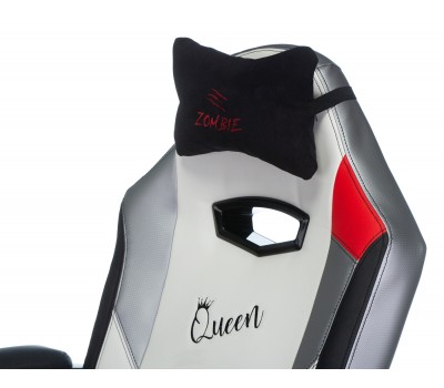 Кресло игровое Zombie HERO QUEEN черный/белый эко.кожа с подголов. крестовина пластик Кресло игровое Zombie HERO QUEEN черный/белый эко.кожа с подголов. крестовина пластик